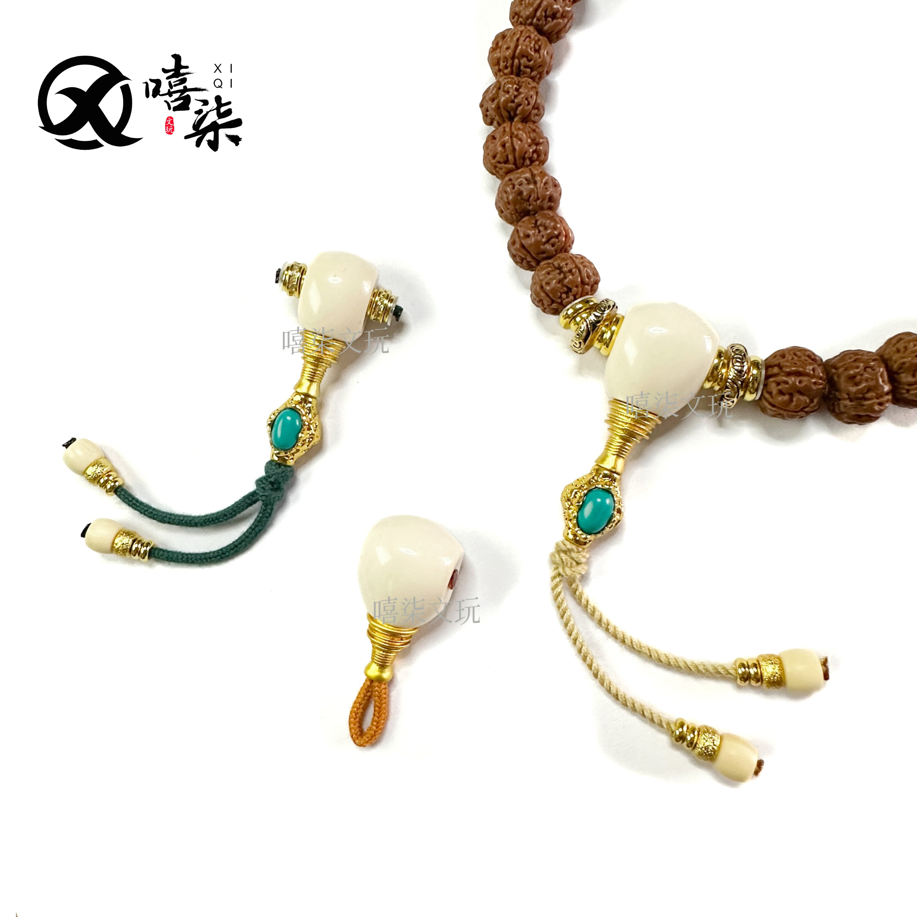Q430【猛犸冰料三通套装（不带线）】尺寸10+/14+ 过1.5线 文玩配饰