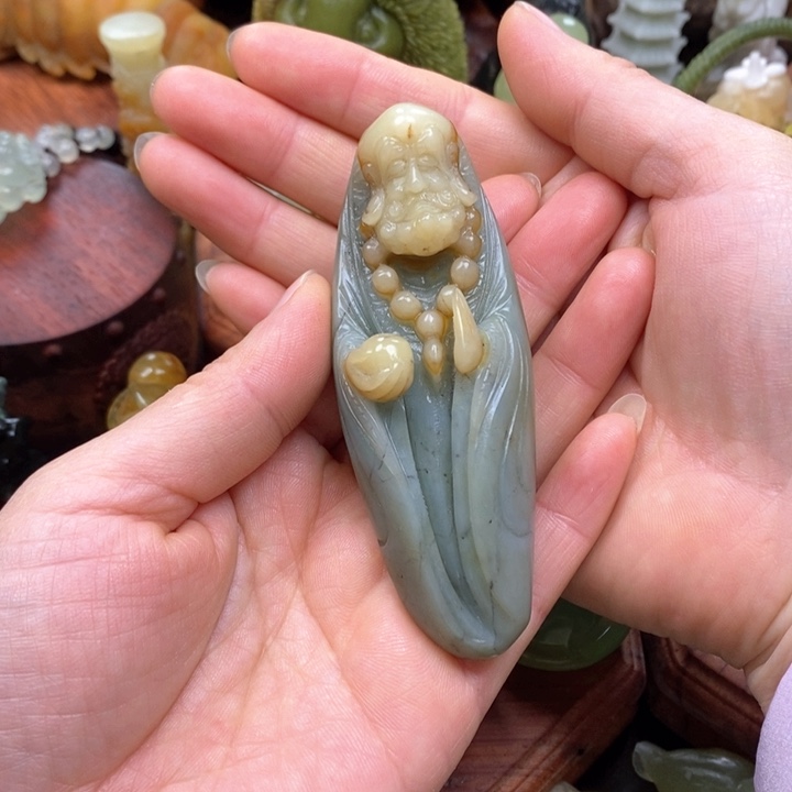 蛇纹石玉未镶嵌手把不****师