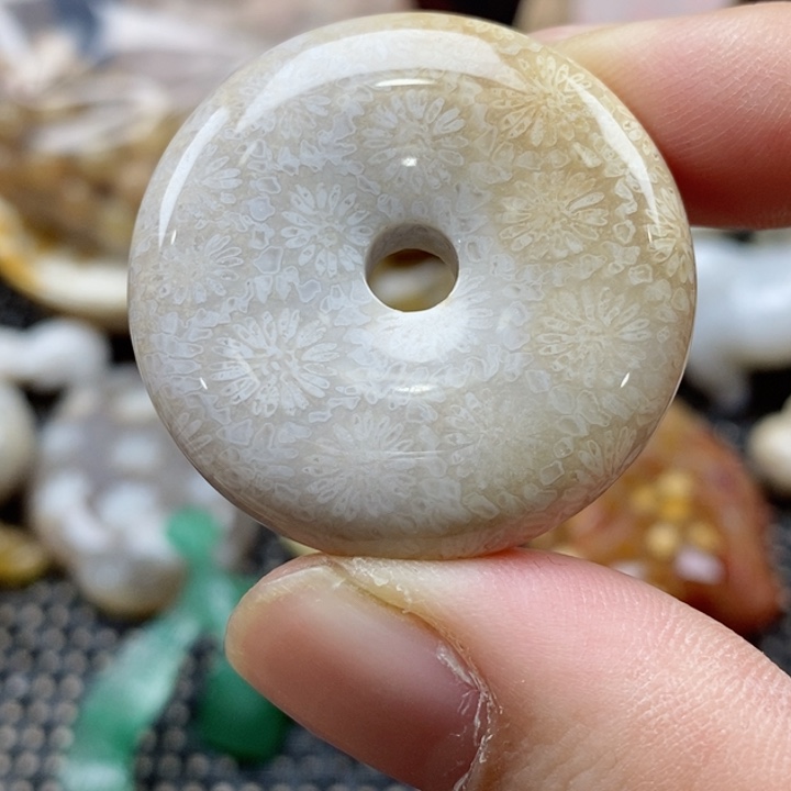 硅化珊瑚（珊瑚玉）颈饰未镶嵌