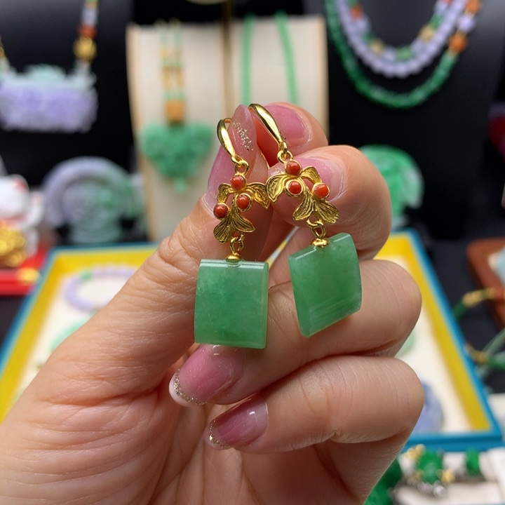 未镶嵌翡翠耳饰翡翠耳环
