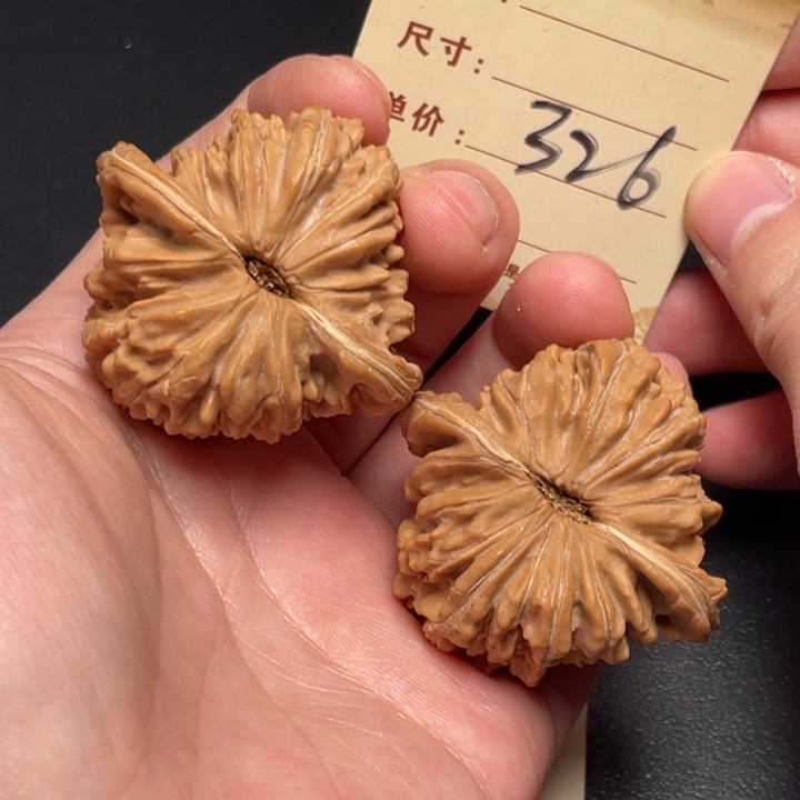 把件文玩核桃四座楼47尺全品白茬打底发326