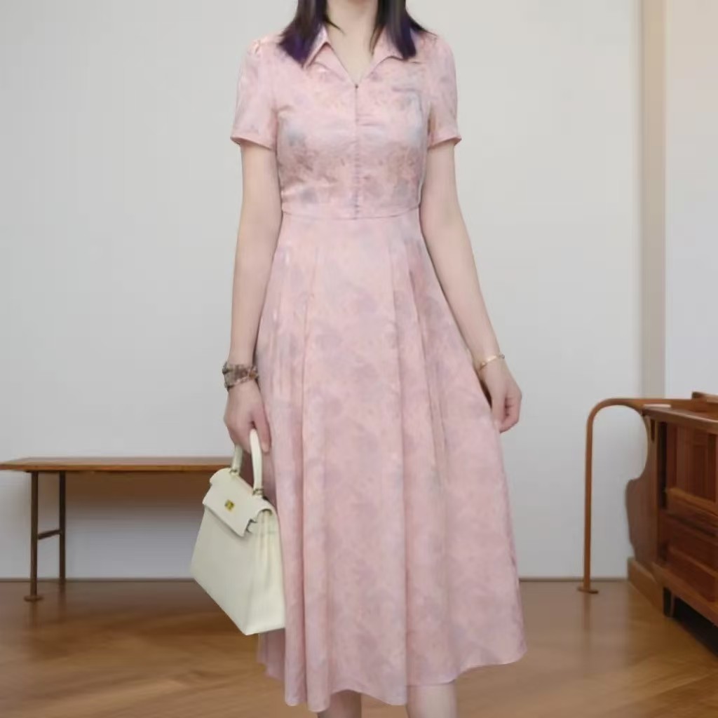 T2107新款2025年夏季时尚气质优雅显瘦长款简约百搭C9