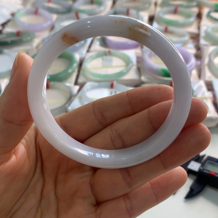 翡翠未镶嵌手镯撒金58