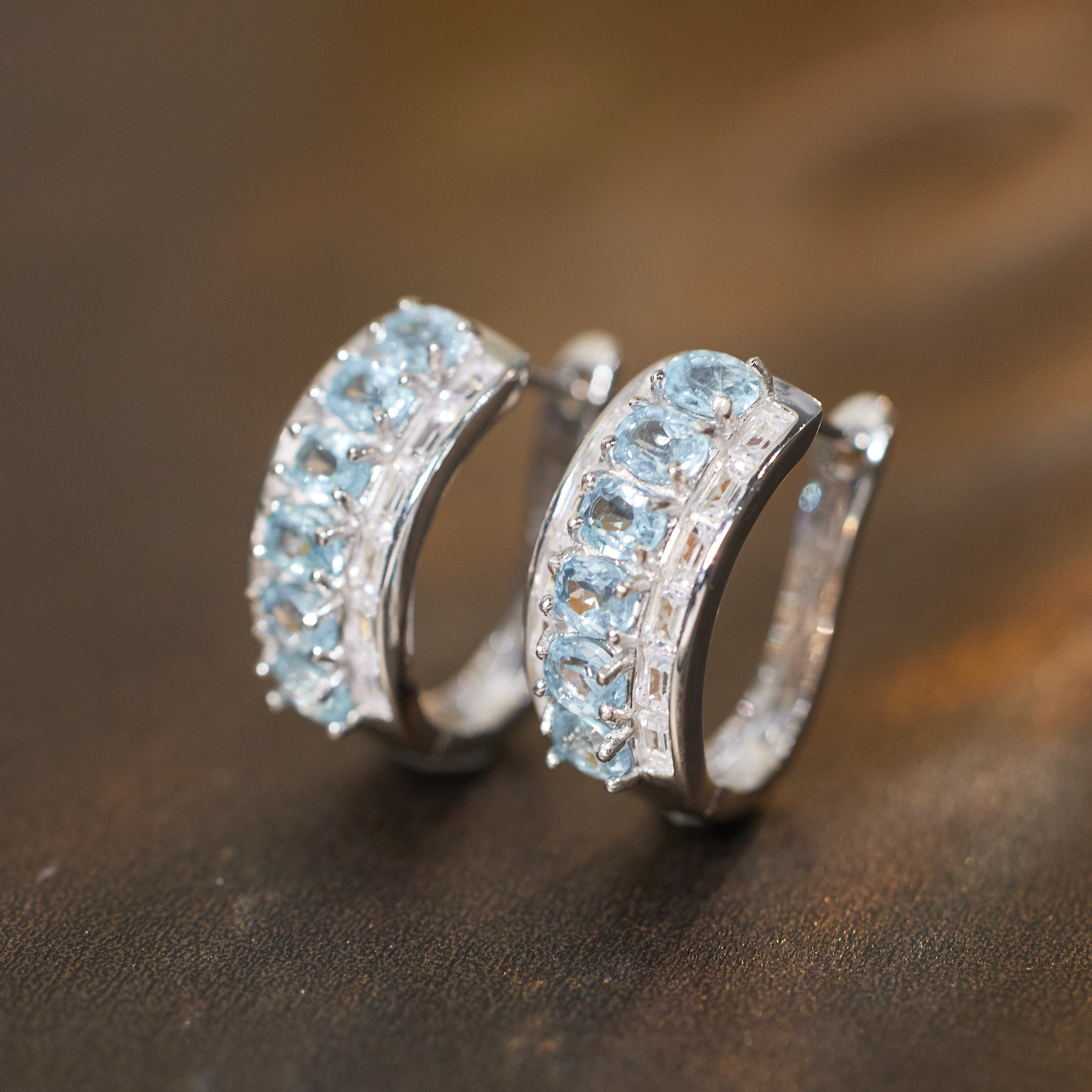 【九华山】*托帕石耳饰*S925镶嵌W8867