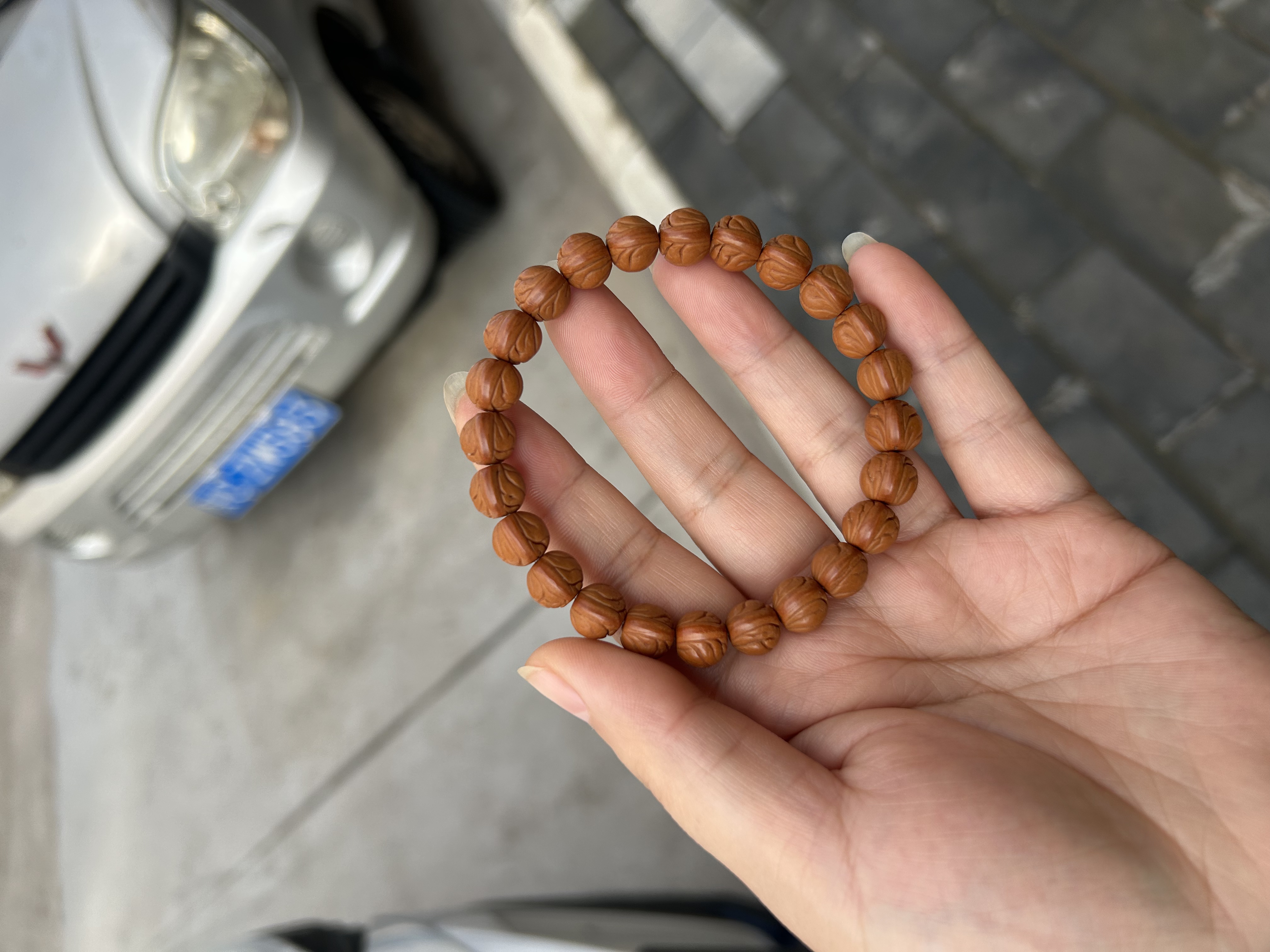 龙纹桃核野生铁籽精品玉龙脊单圈