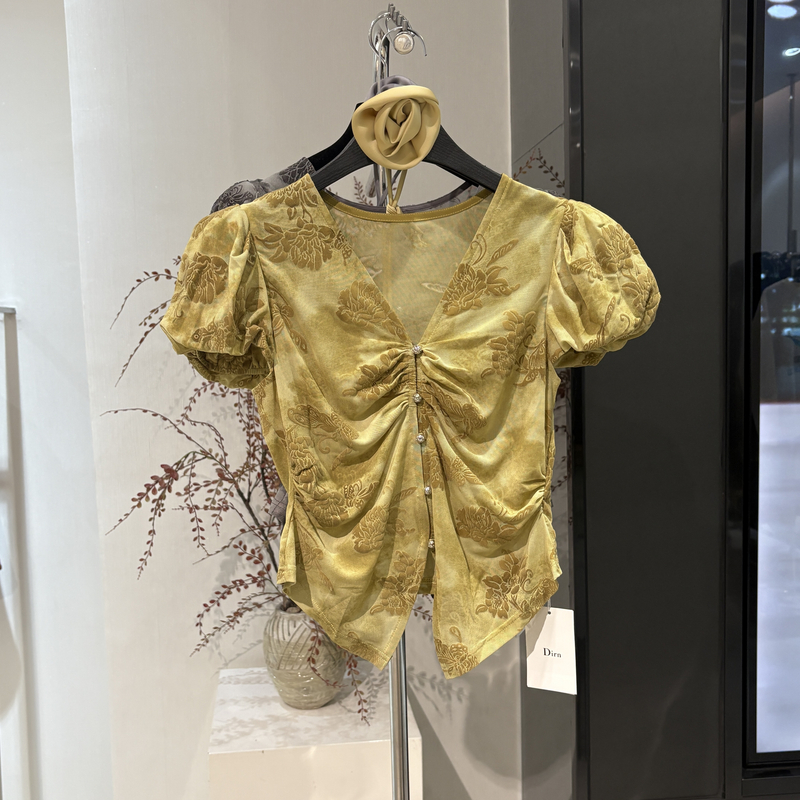 气质时尚百搭女士夏季设计师显瘦短袖031