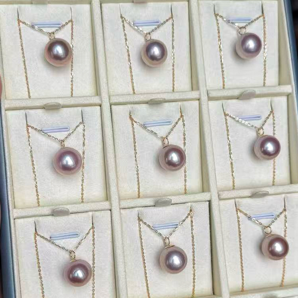 奶呼呼的暮山紫吊坠｜G18k金淡水珍珠13～14mm 赠银链多样发一FD065