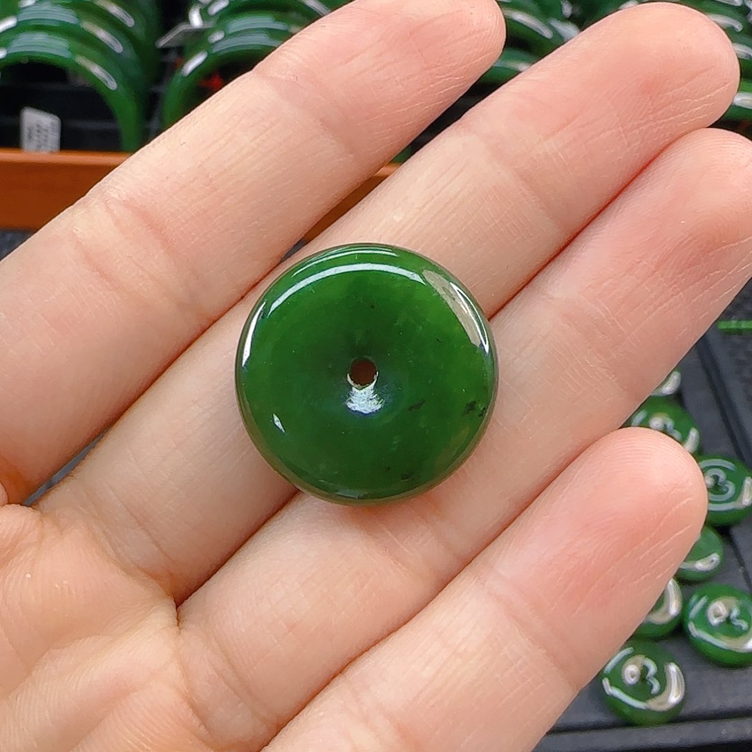 颈饰未镶嵌和田玉碧玉平安扣卡20