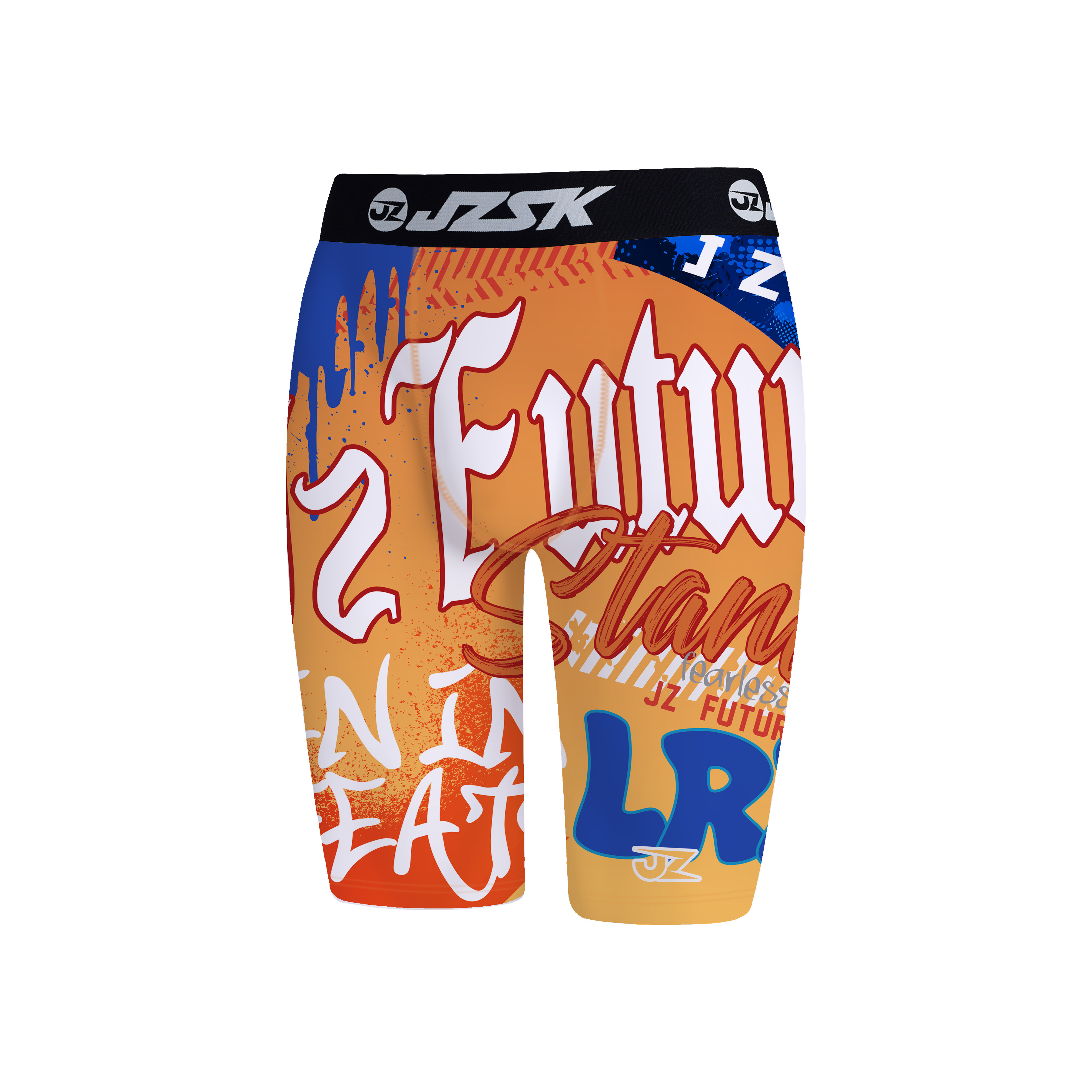 【JZx冷热水联名款五分紧身裤2.0】美式篮球高弹满印打底裤jz紧身裤