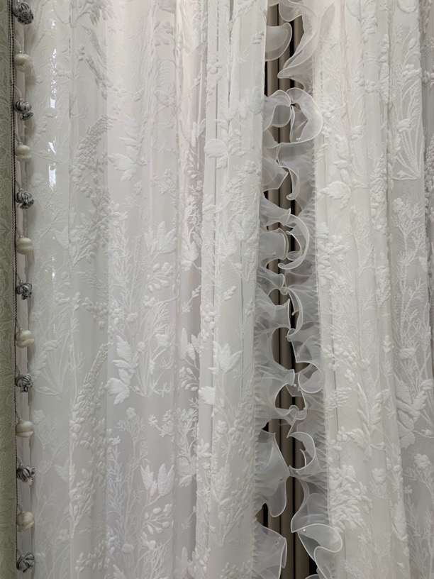 新款浮雕 客厅卧室飘窗纱帘 唯美