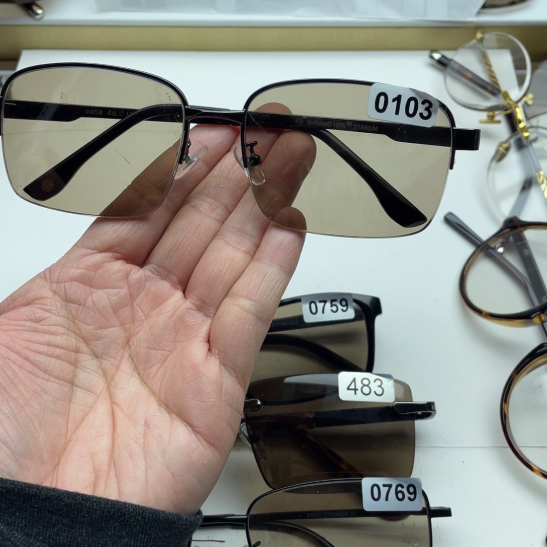 茶水晶半框眼镜 0103