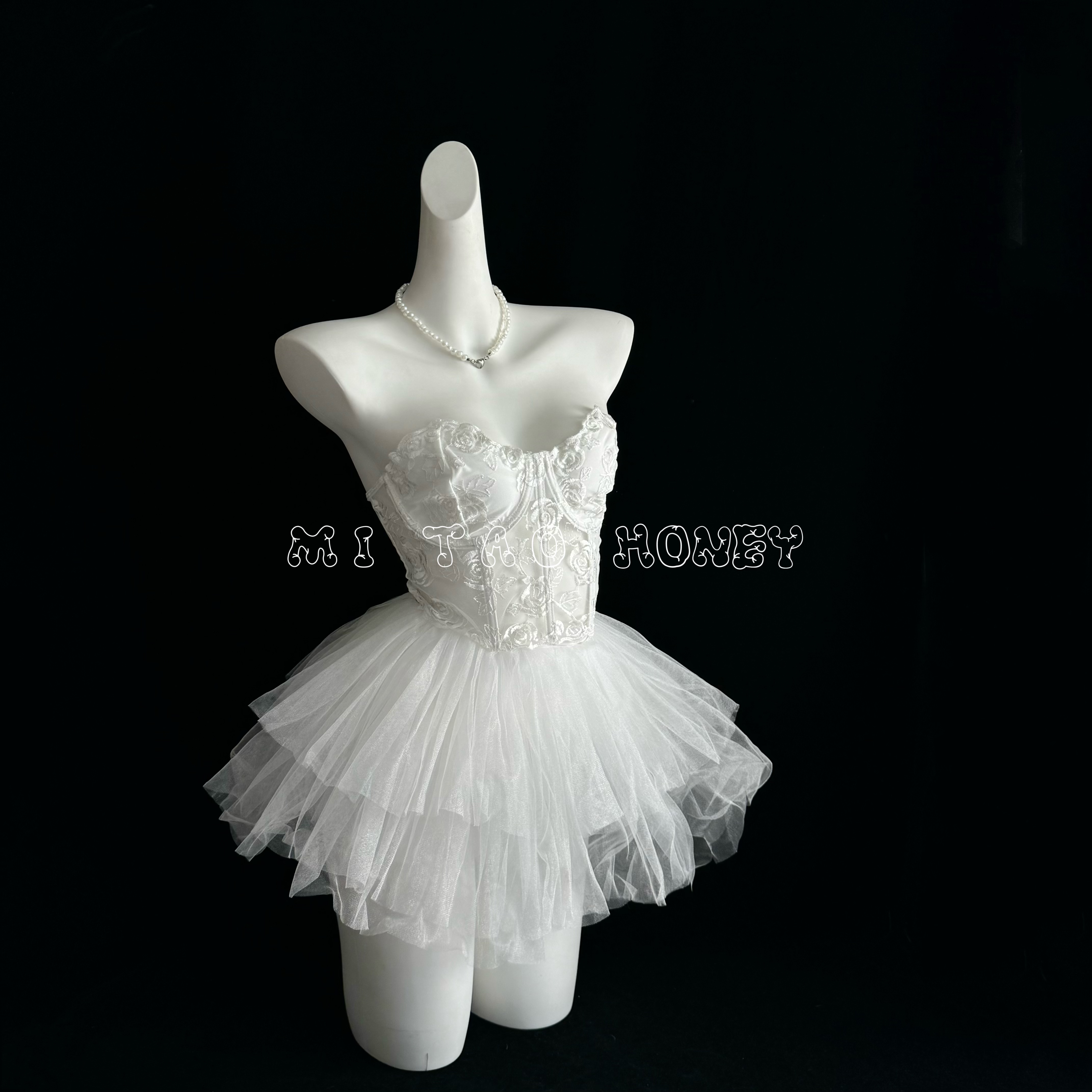 蜜桃Honey［白色辣妹］鱼骨背心胸衣