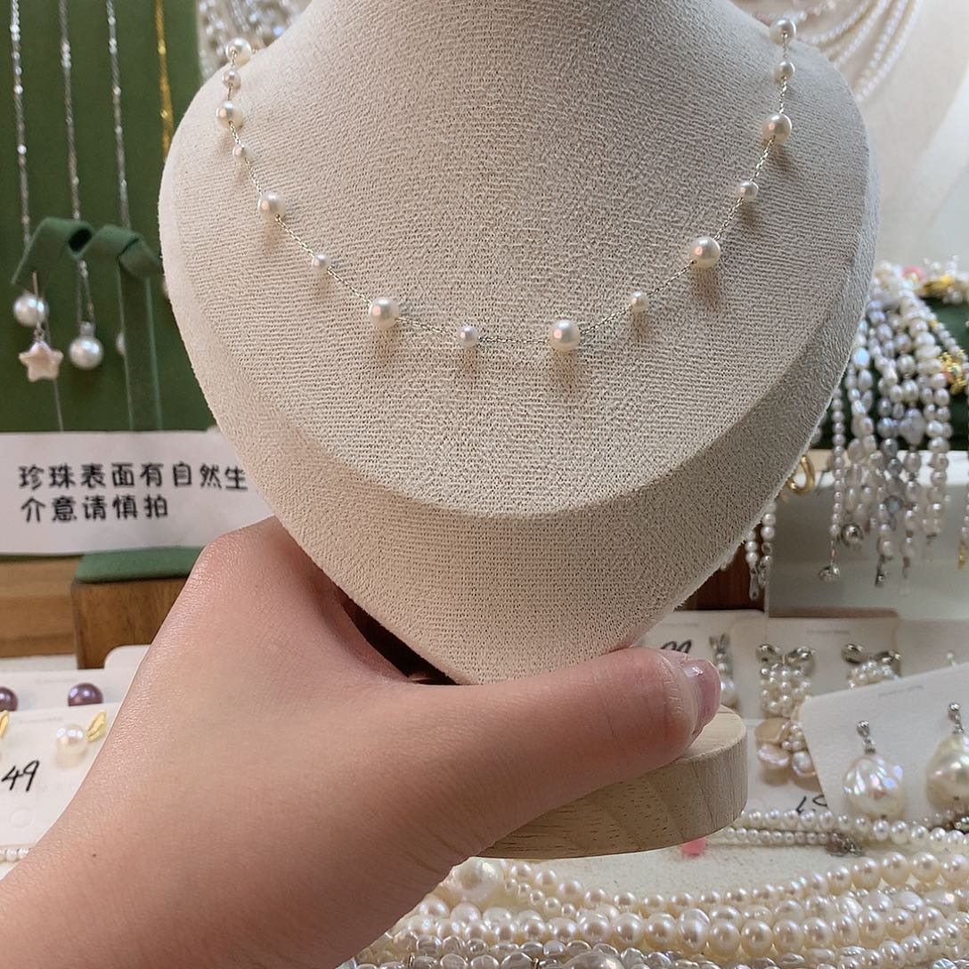 银S925镶嵌淡水珍珠耳饰