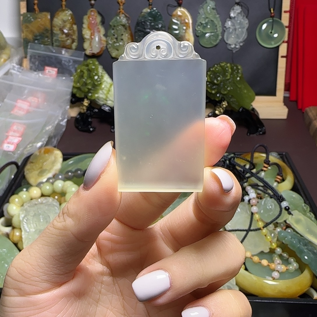 蛇纹石玉未镶嵌吊坠(赠链)4