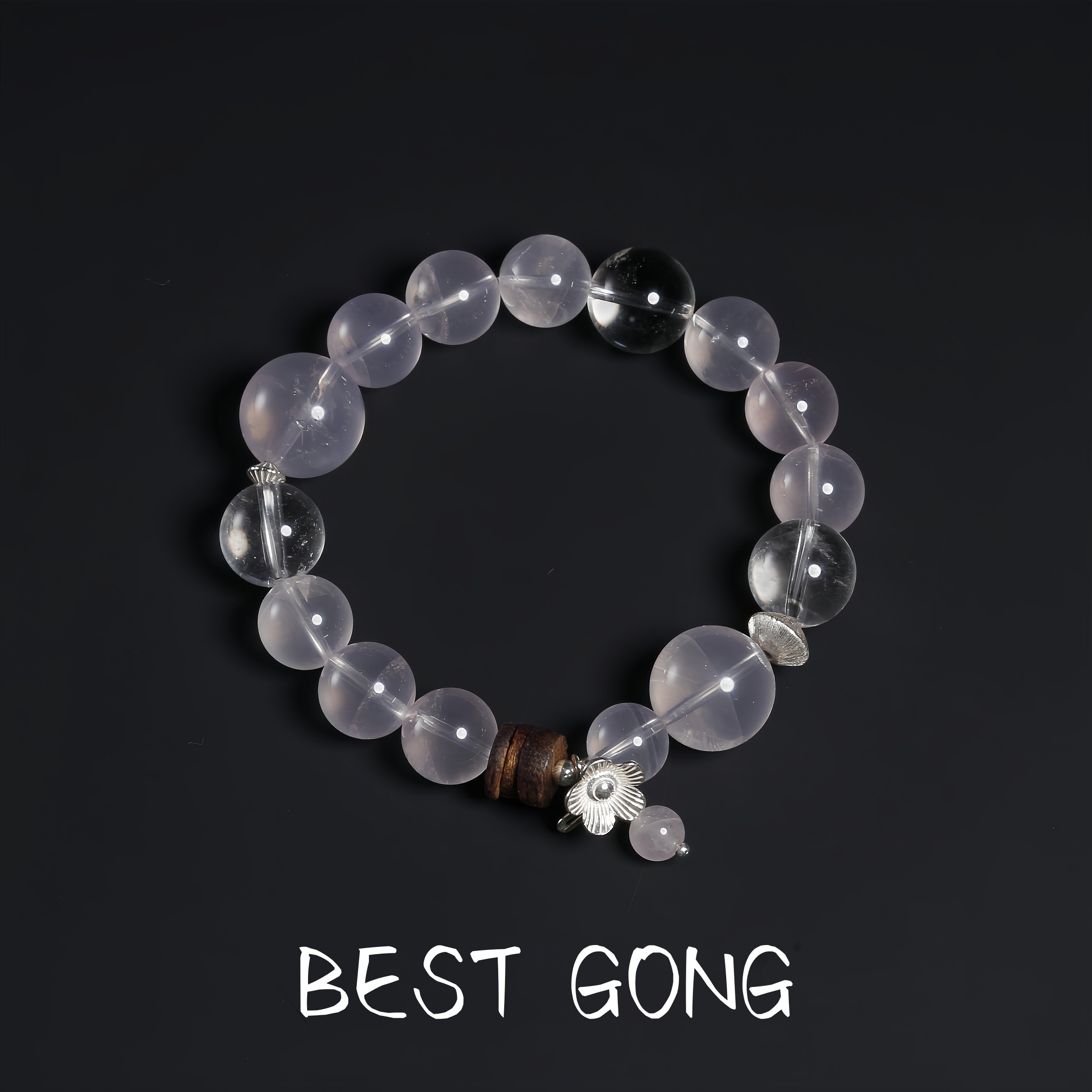 沉香【桃花】粉水晶星光原创大点位气质水晶手串