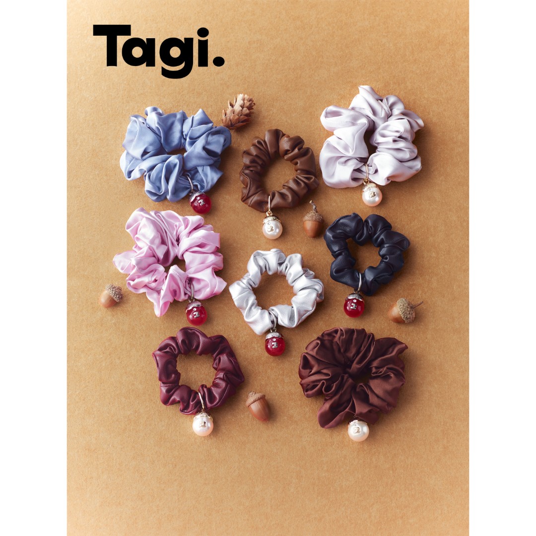 Tagi.榛果真丝发圈发饰皮质小肠发圈时尚百搭发饰简约发绳