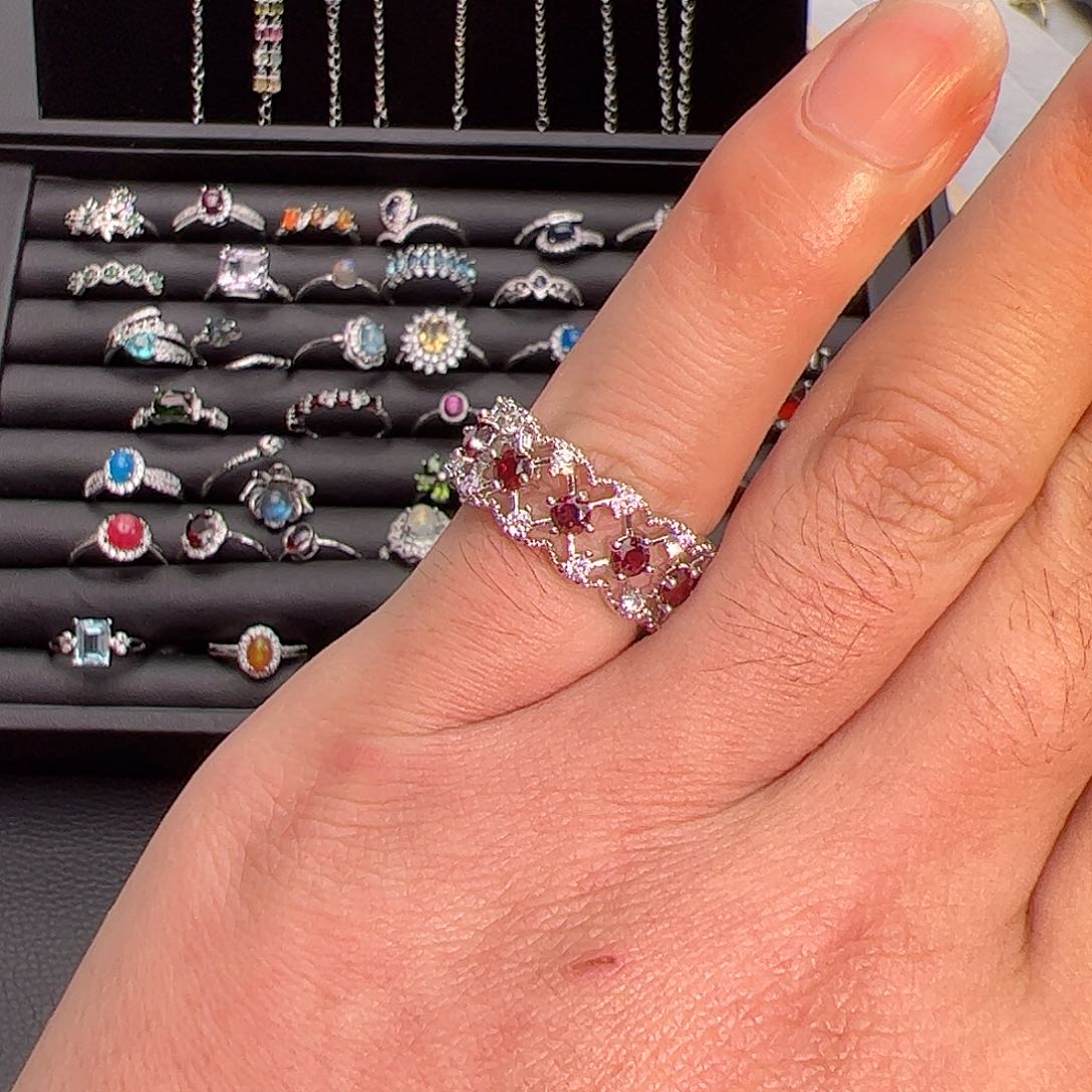 水晶戒指银S925镶嵌1121