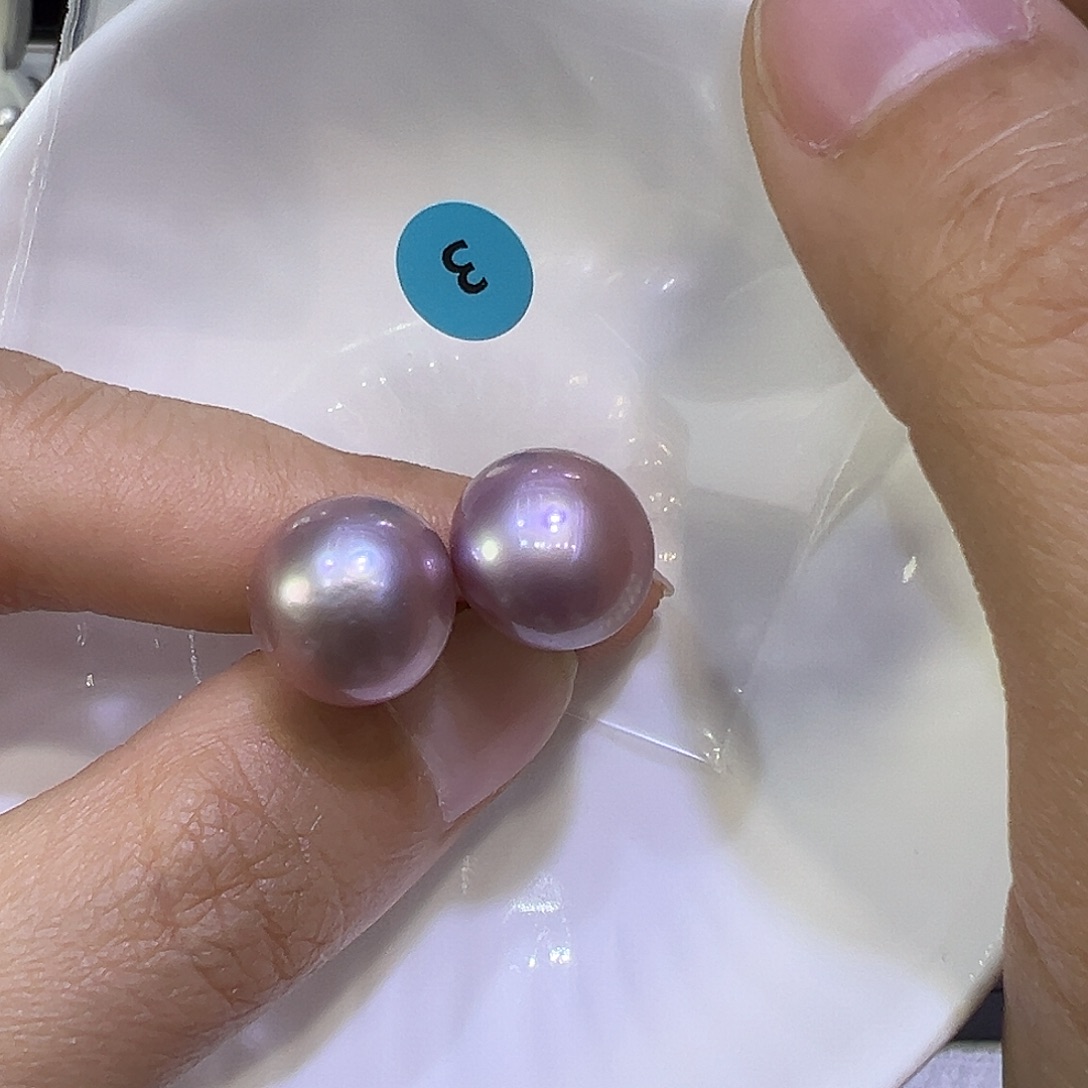 耳饰银S925镶嵌淡水珍珠