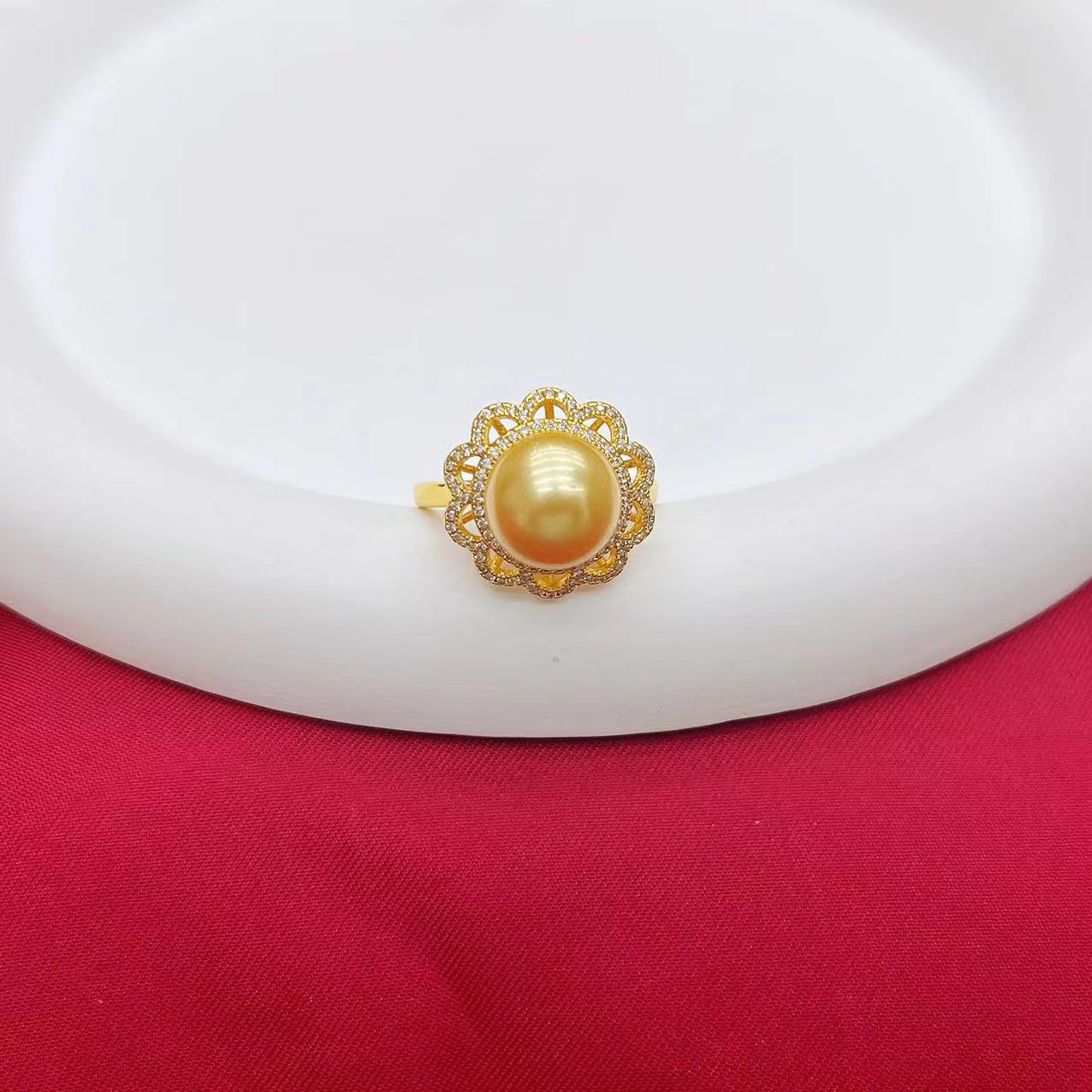 【传杰专属】高端定制款南洋金珠豪华富太太款贝珠戒指（赠包装）K380