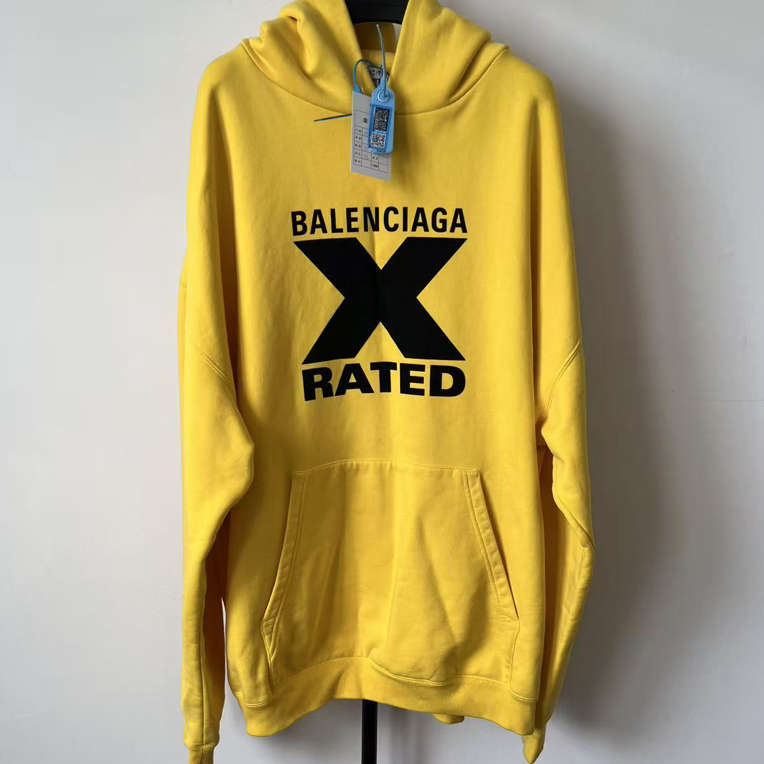 未使用 Balenciaga/巴黎世家 字母印花连帽长袖卫衣 01806