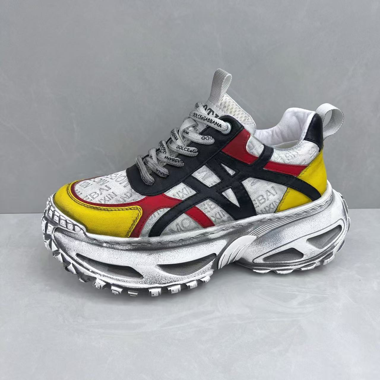 男鞋2025秋冬新款头层牛皮休闲鞋时尚百搭潮流增高轻便软底老爹鞋