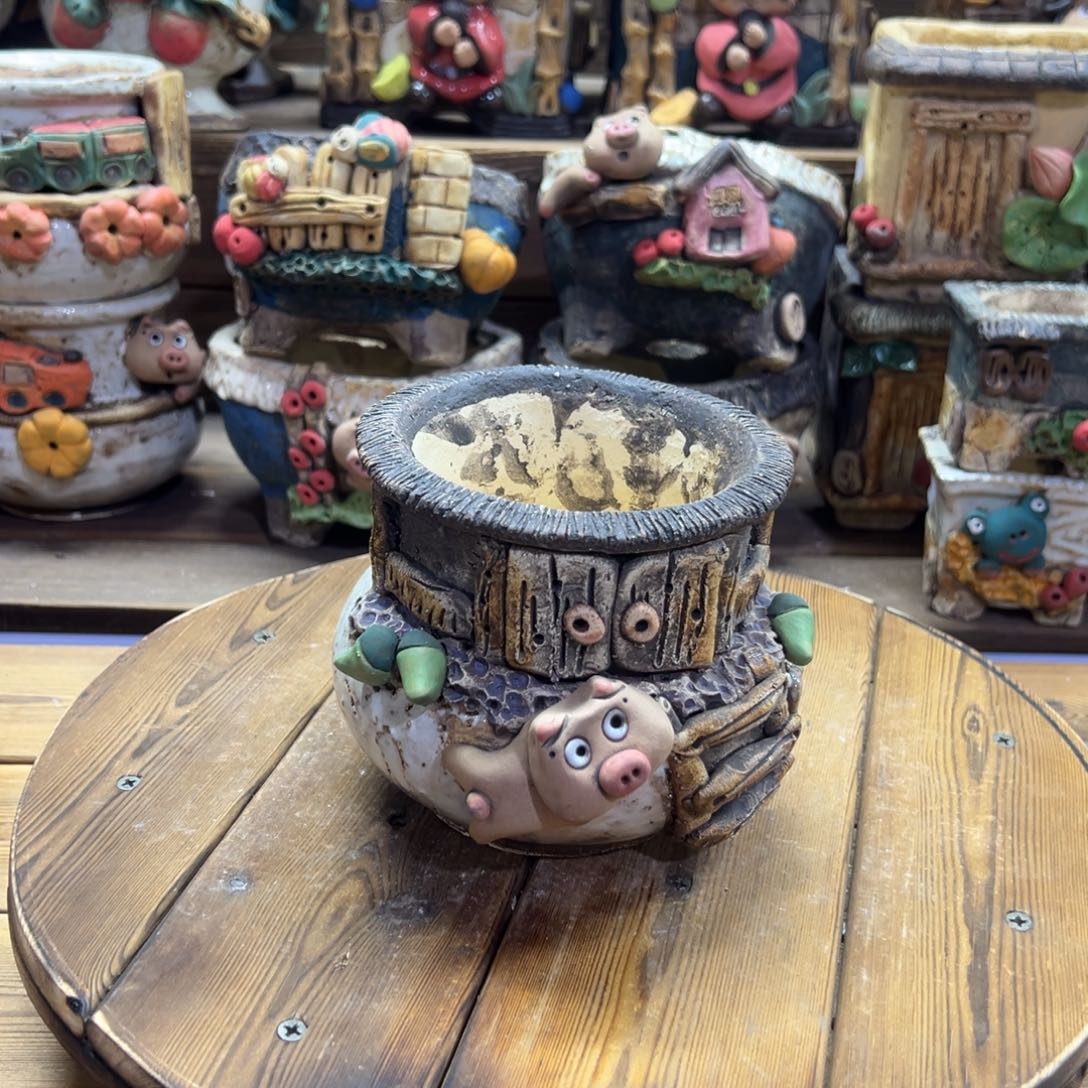 红陶嘻哈多肉花盆