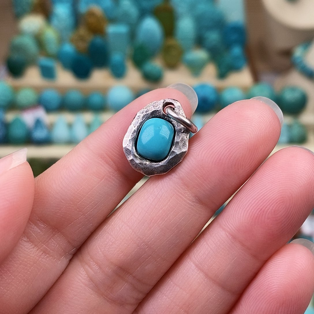 绿松石珠宝奇石银S925镶嵌