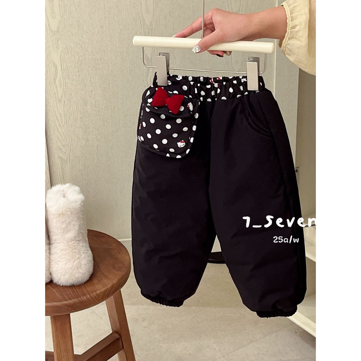 【波点KT】7Seven·25冬~女童宝宝蝴蝶结波点羽绒裤子7408（童装汉服）