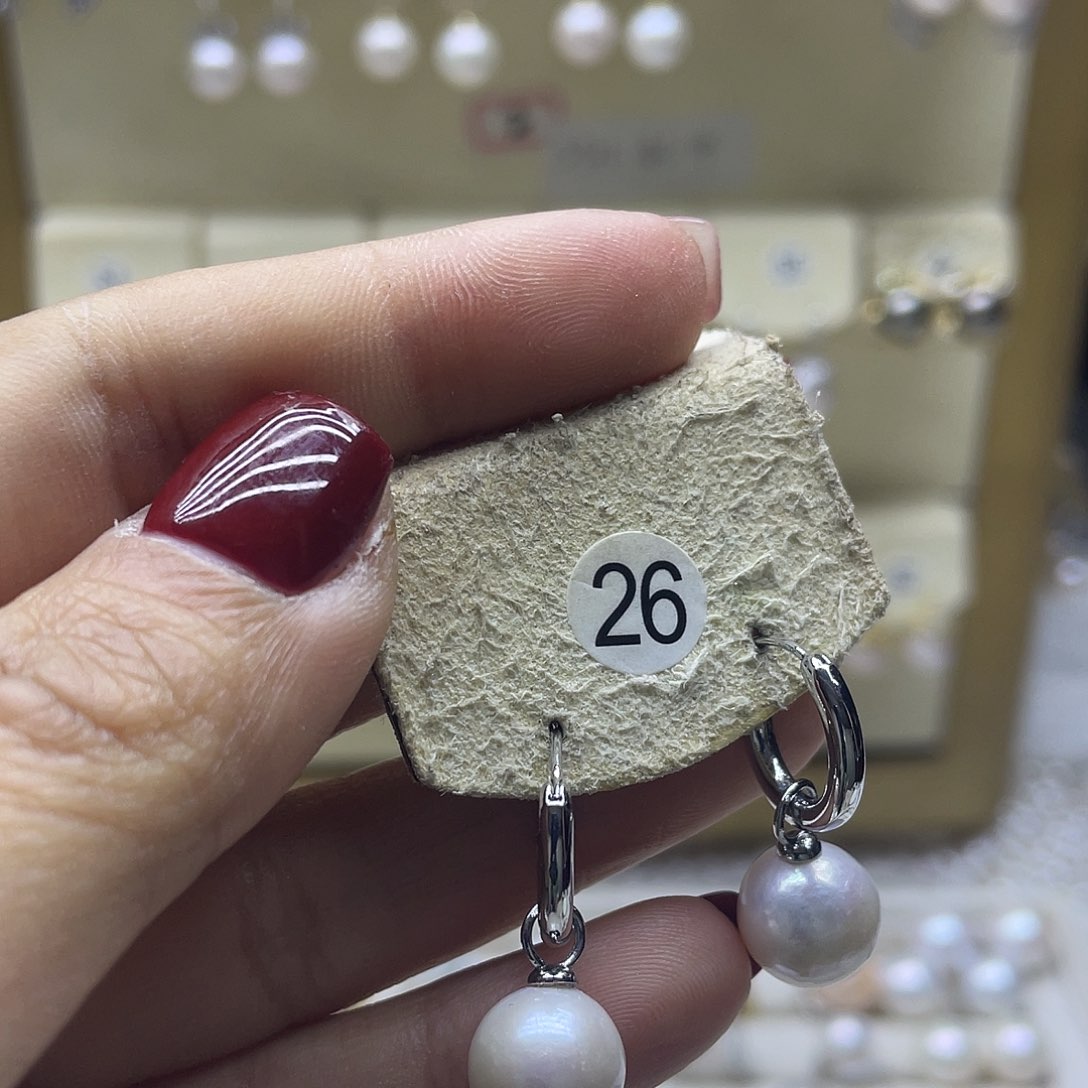 淡水珍珠耳饰银S925镶嵌