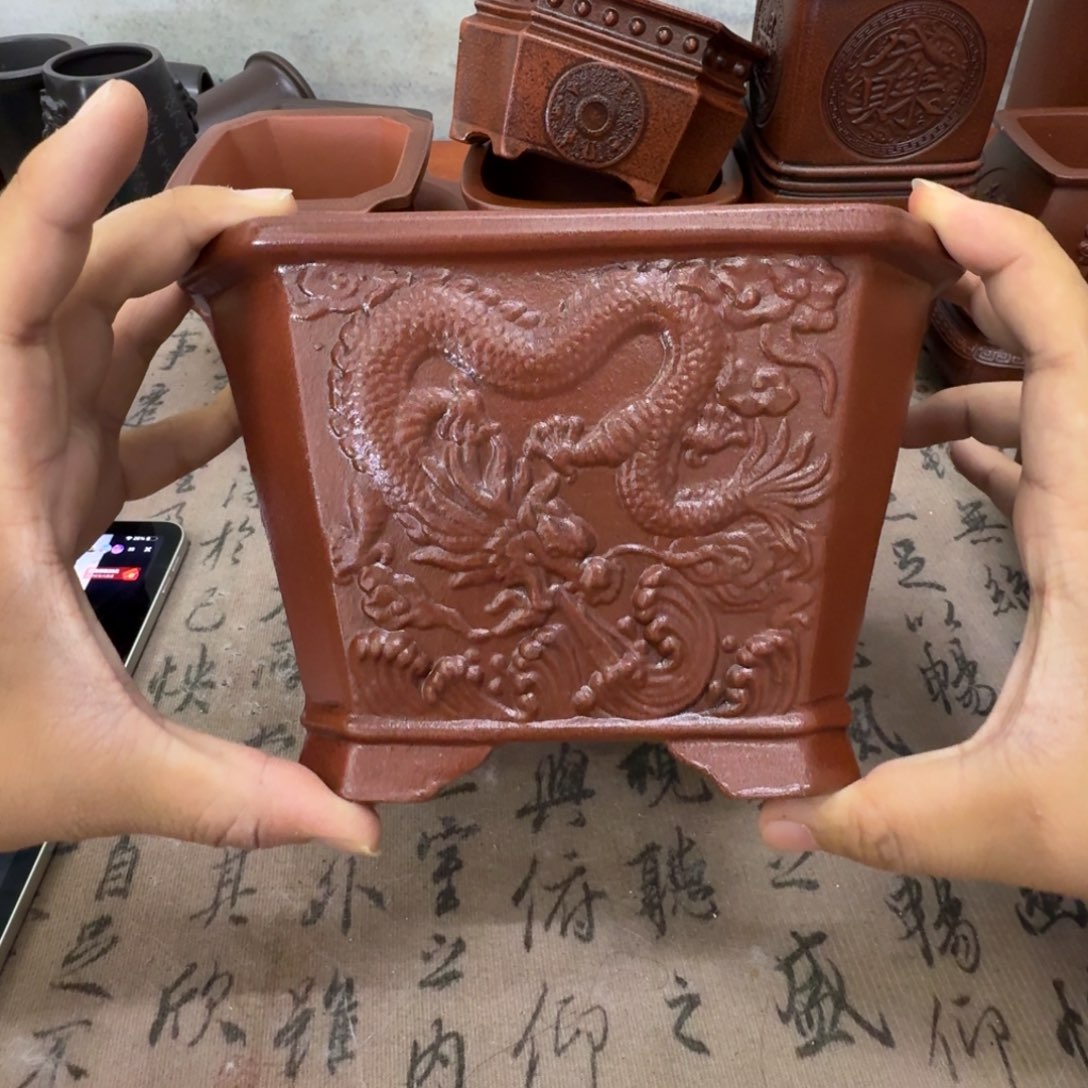 紫砂花盆17x11.5内经紫砂花盆