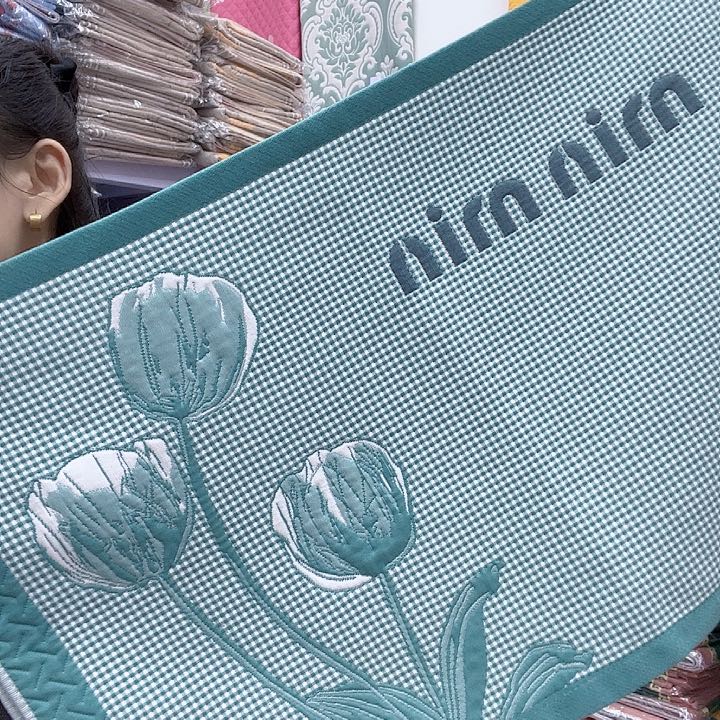 棉绿色郁金香纯棉