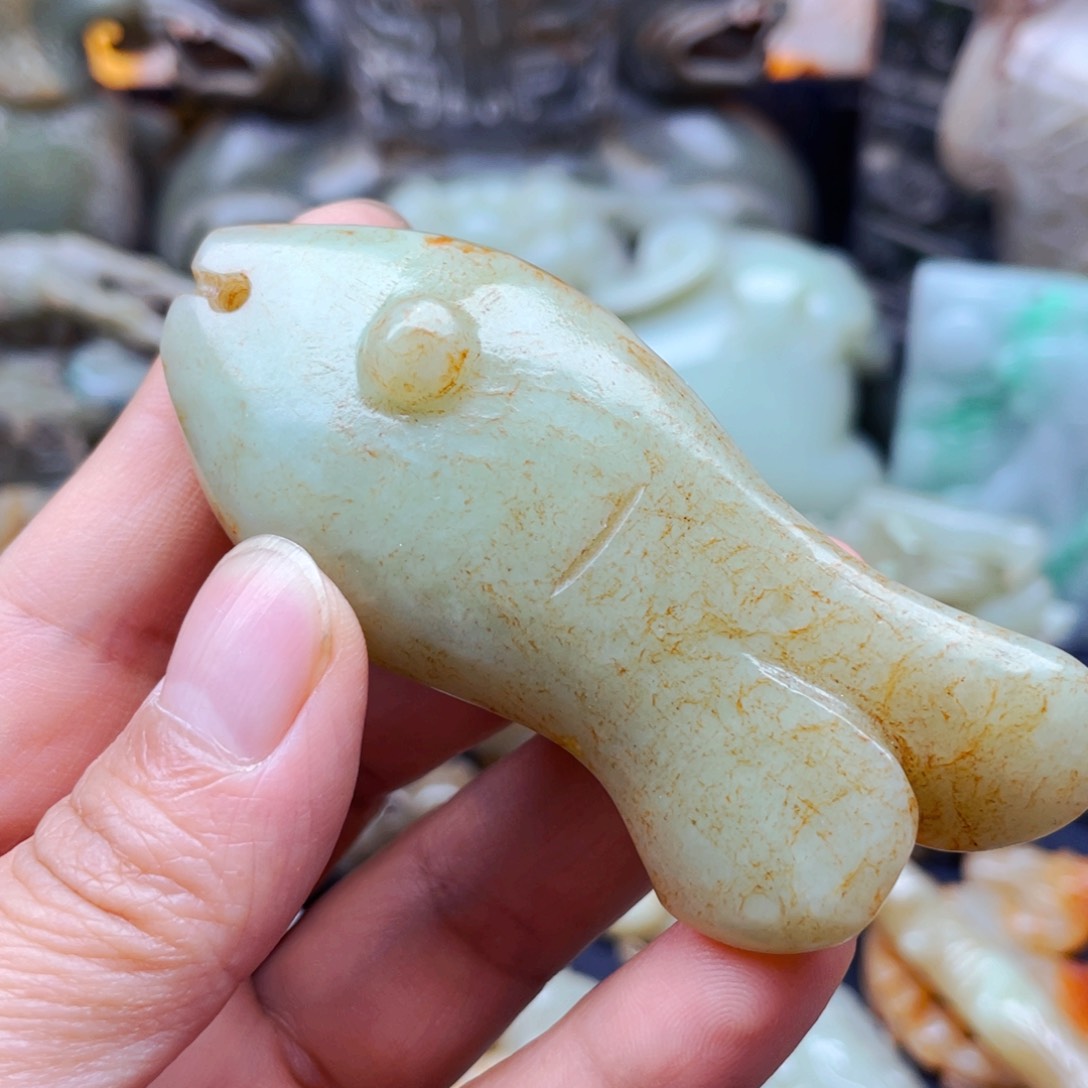 白玉菩提吊坠摆件