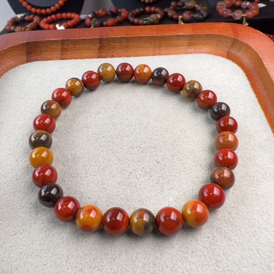 南红玛瑙未镶嵌（亮光大山包包浆6mm