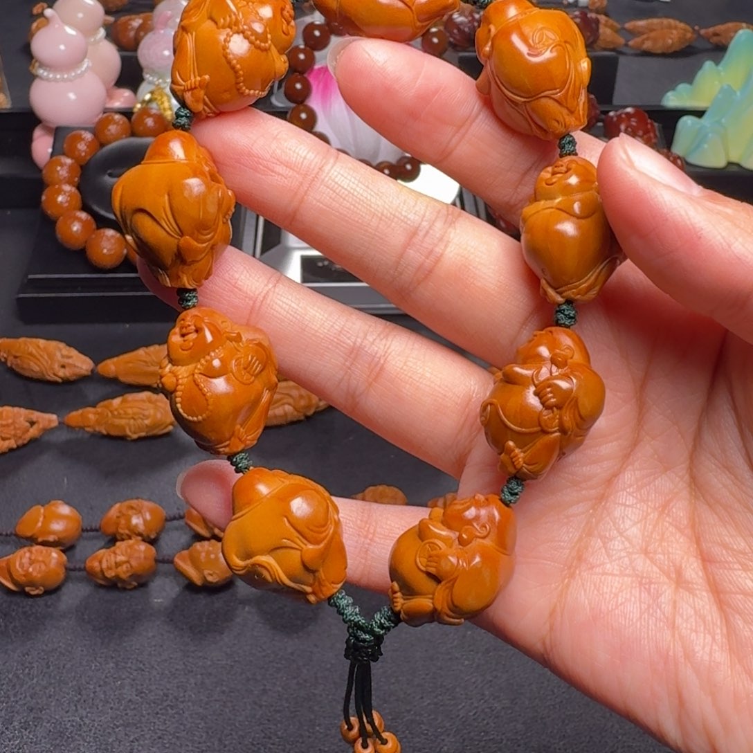 橄榄核手串/手链光背弥勒