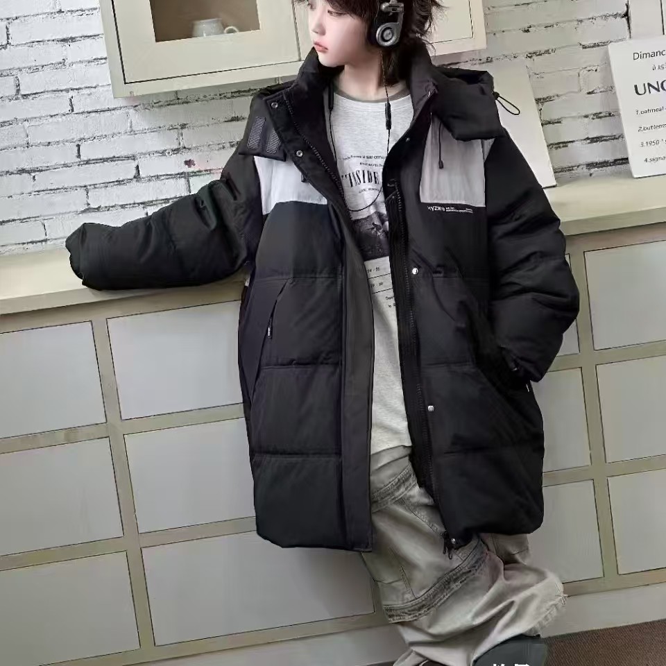 新款羽绒棉服长款中长款厚连帽防风女连帽时尚女装情侣宽松