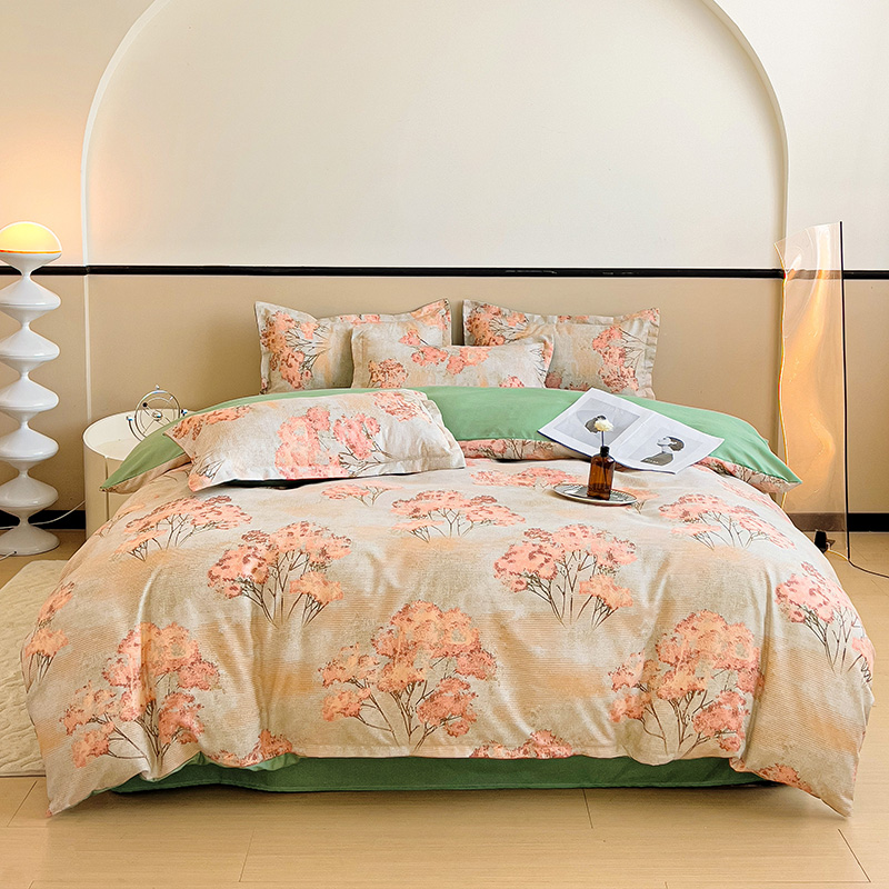高端美式四件套数码印花床上用品-秋思