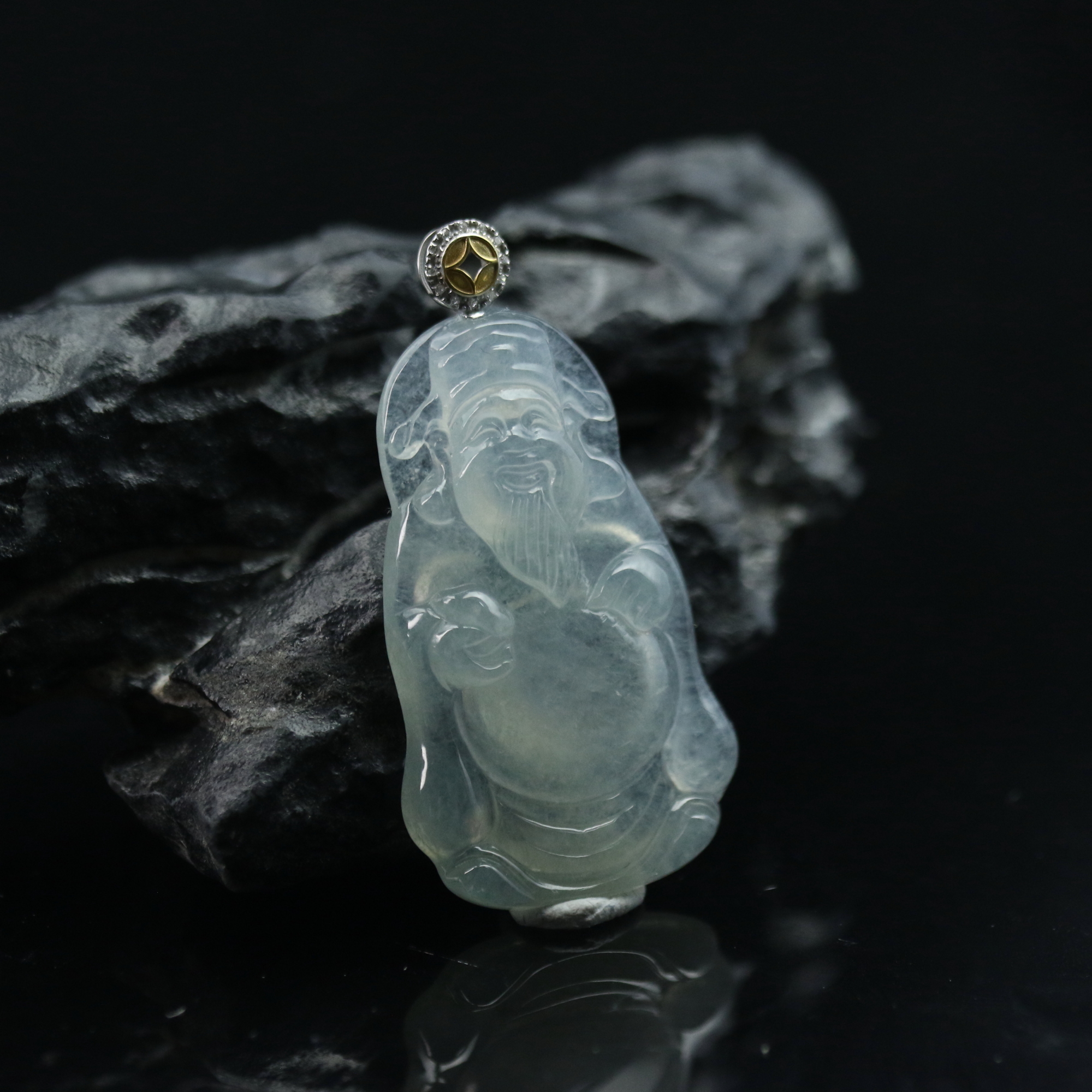 29天然缅甸翡翠A货18k冰财神/200026/上海嘉禾拍卖