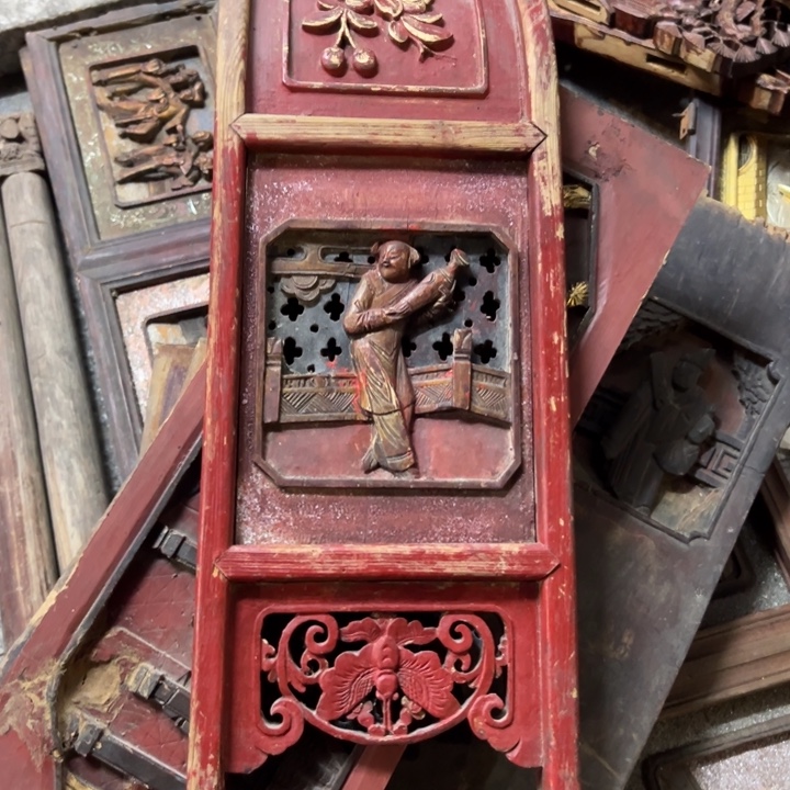 喜***间香榧木老木雕花板艺术