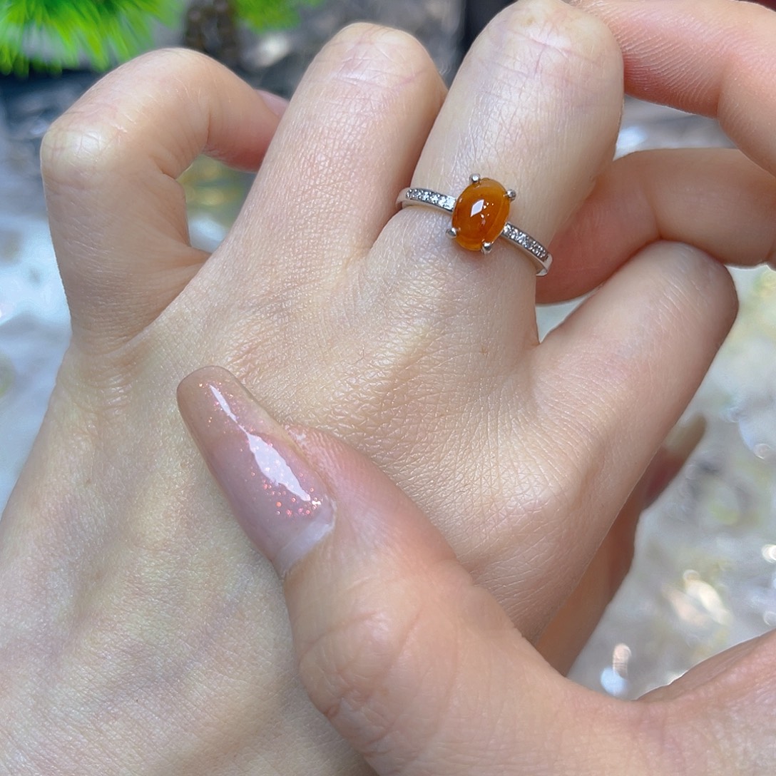 翡翠银S925镶嵌戒指