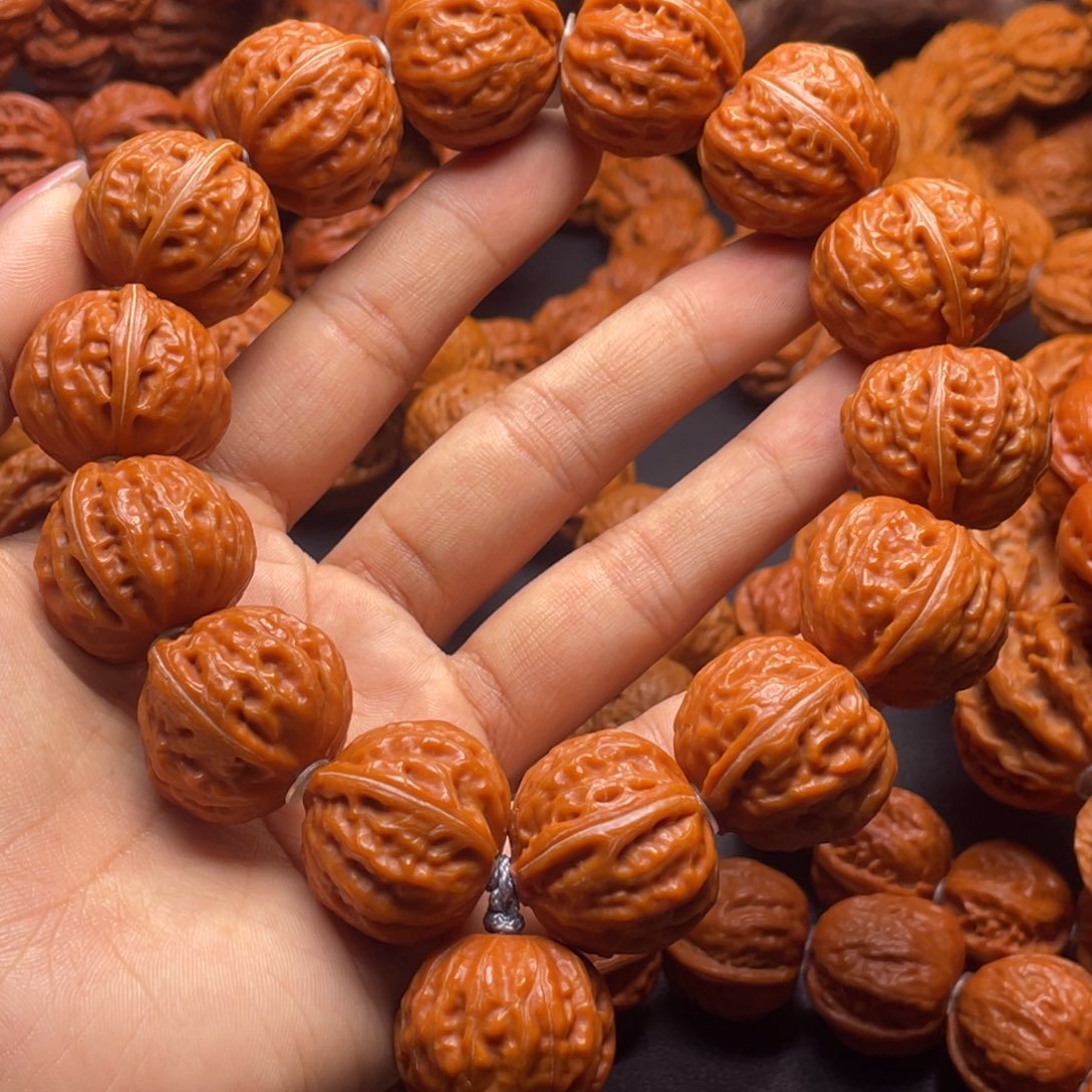 文玩核桃手串陨石纹元宝