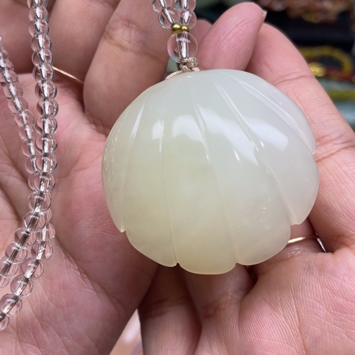 蛇纹石玉未镶嵌吊坠毛衣链锁骨链