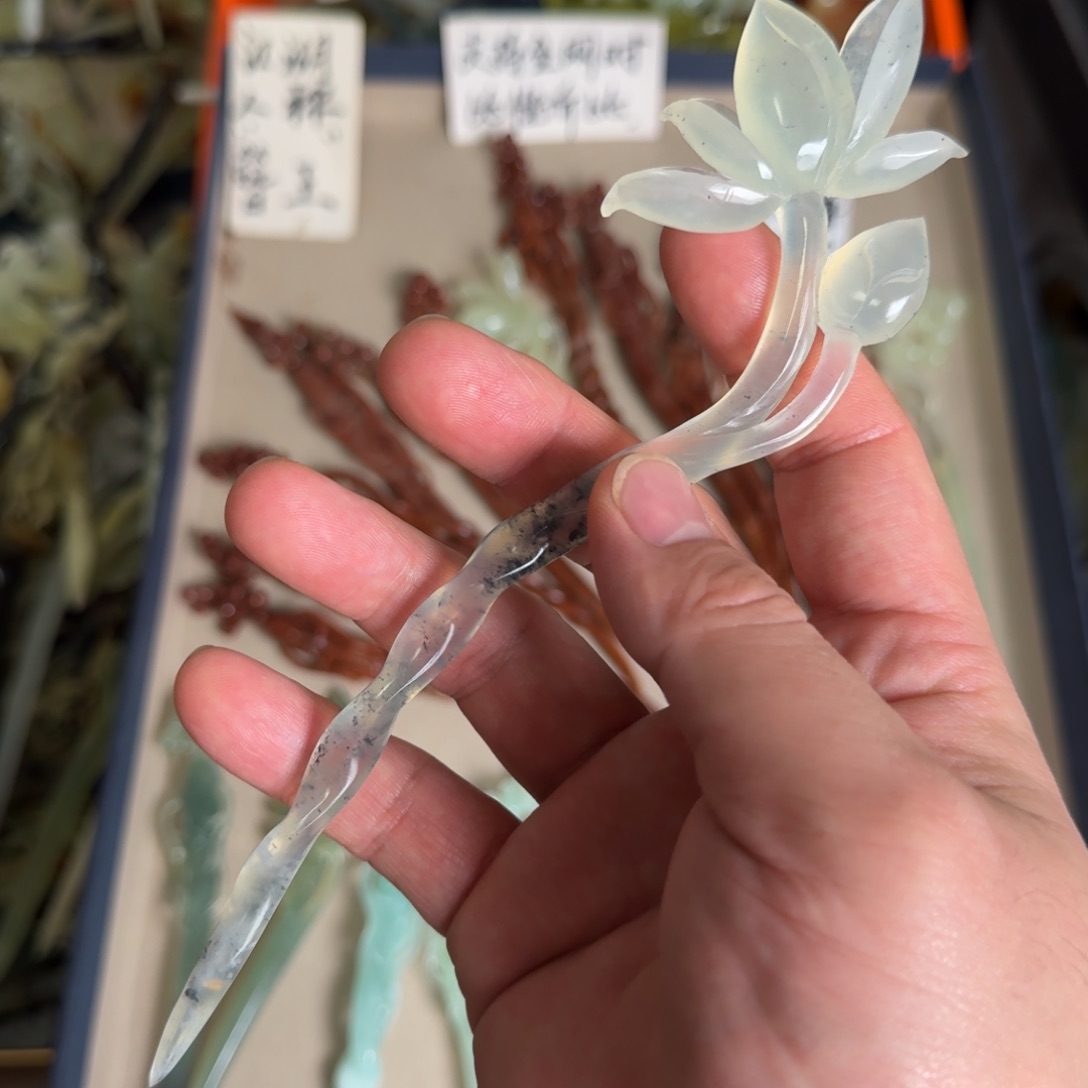 岫玉发饰未镶嵌岫玉发簪就是好看