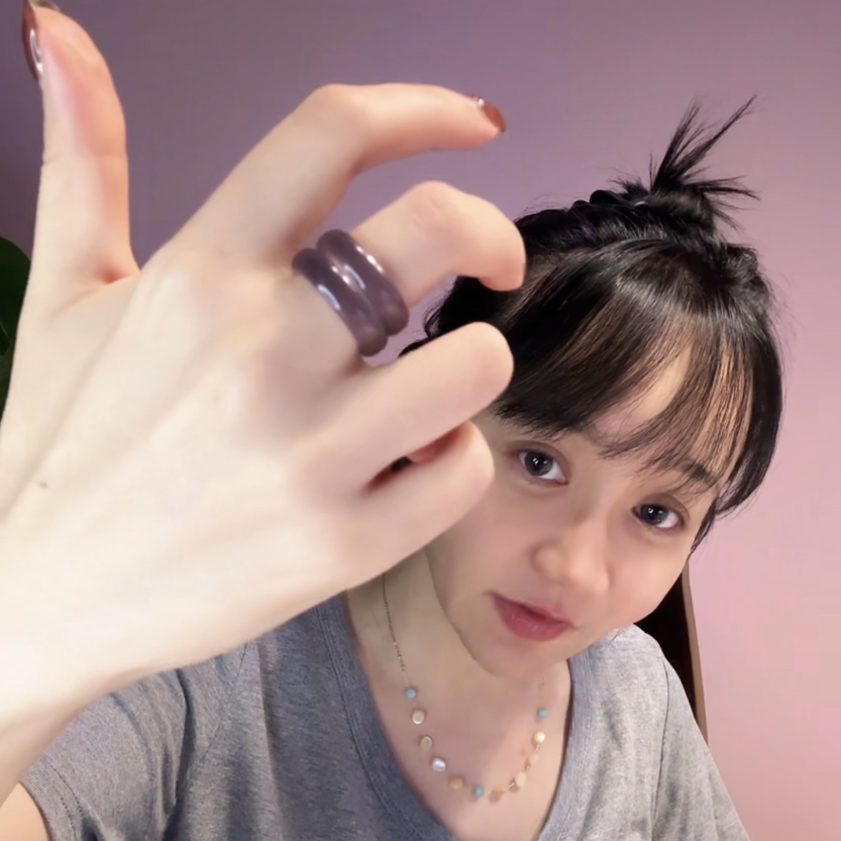 非金属木质戒指 紫色戒指戒指 单只戒指25秋冬新款 