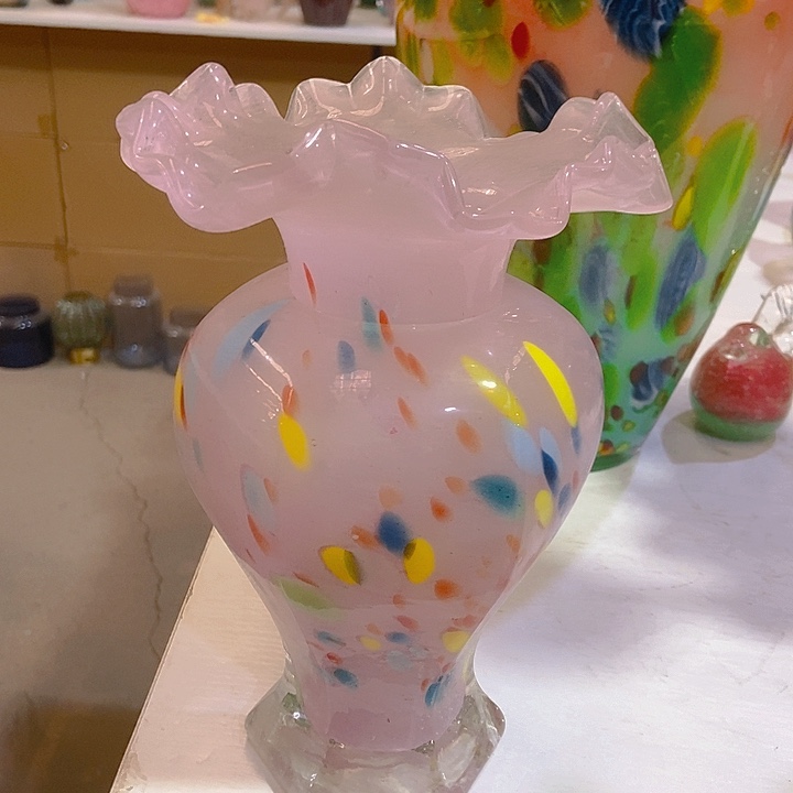 琉璃琉璃花瓶高23口6