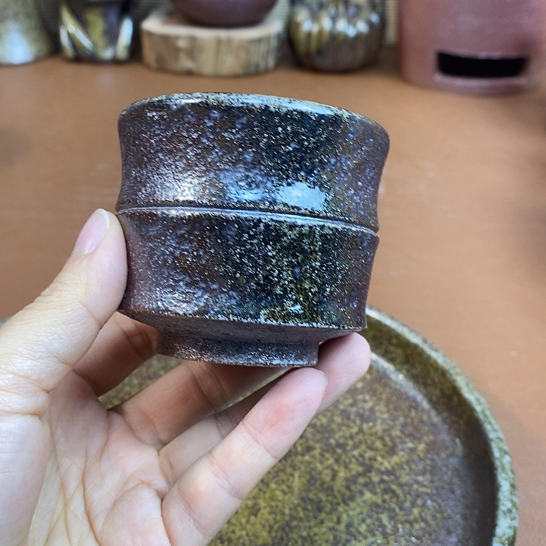 壶柴烧粗陶主人杯一物一拍100