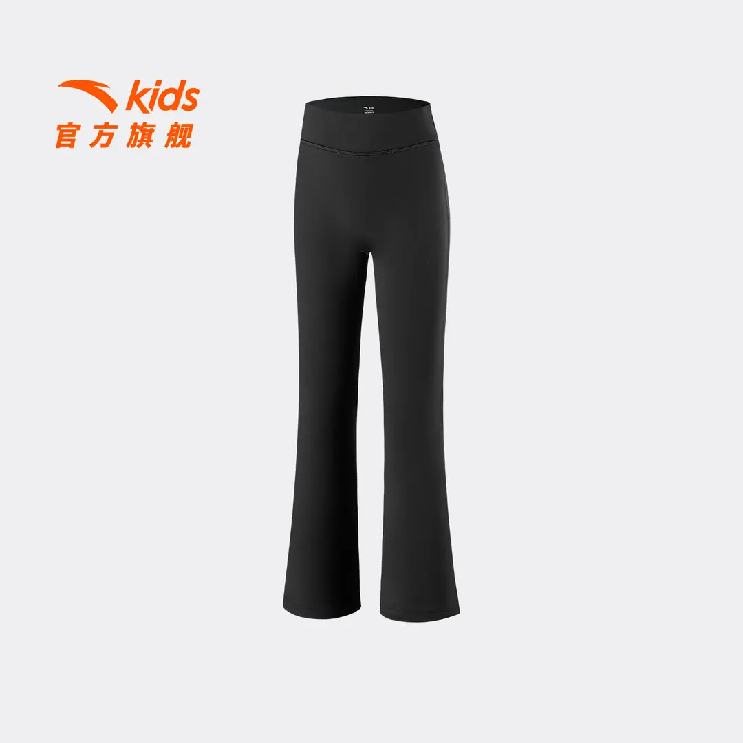 安踏儿童女大童针织运动长裤2025年冬款舒适保暖青少年紧身加绒裤