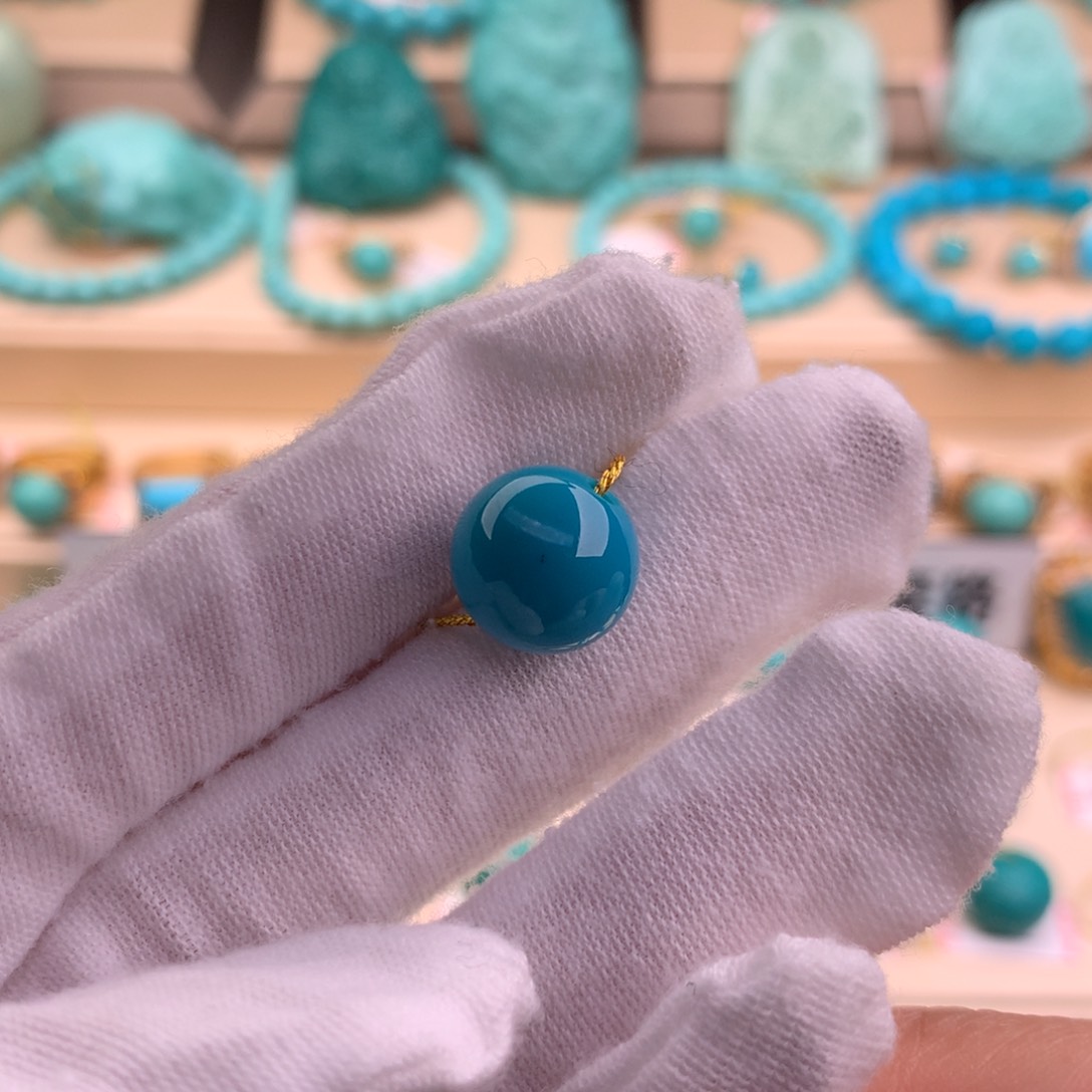 绿松石珠宝奇石未镶嵌11.8mm