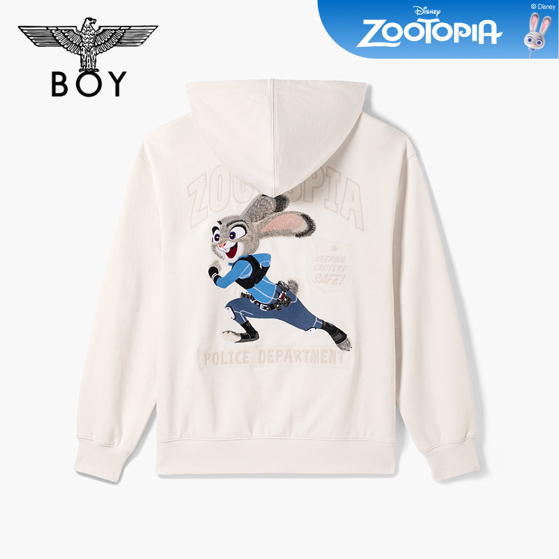 BOYLONDON【迪士尼疯狂动物城合作】朱迪开衫卫衣秋季外套N06040