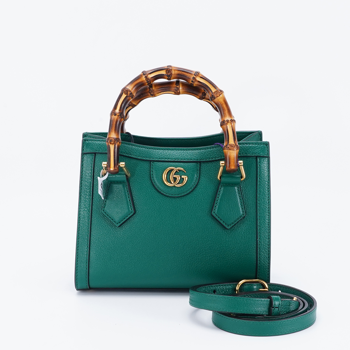 95新 GUCCI/古驰 一口价【静文】Diana竹节托特包mini/BG22014811