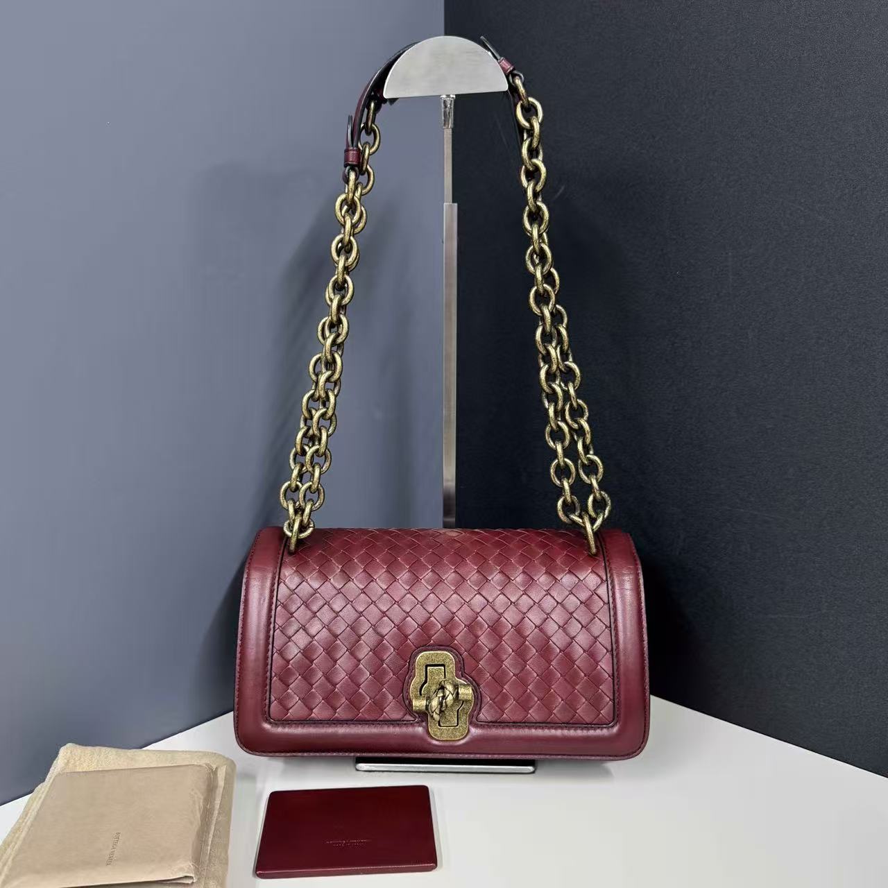 95新 BOTTEGA VENETA/葆蝶家 葆蝶家红色编织3388/二奢包包